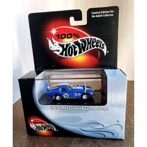 2002 100% HOT WHEELS 1965 SHELBY COBRA DAYTONA COUPE Blue DIE-CAST! REAL RIDERS!